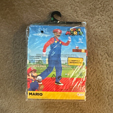 Disguise Super Mario Costume Complete Outfit L/G 10-12 Red Blue Hat