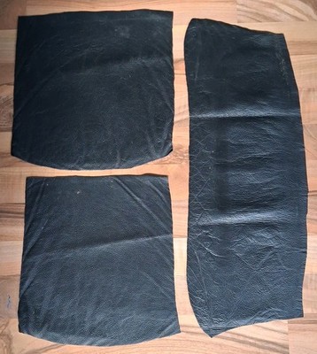 Echt leder schwarz, gebraucht, 3 Stück ca  28x27,, 25x26, 18x48 cm