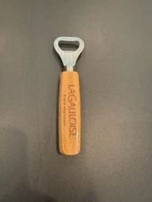 Vintage La Gauloise Bottle Opener w/Wood Handle Classic Handheld Beer Tool. New