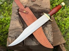 Handmade D2 Steel Custom Hunting Bowie Knife with WOOD material Handle