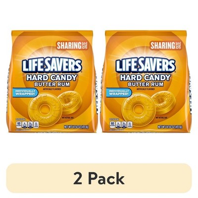 Life Savers Butter Rum Hard Candy Wrapped Sharing Size (2PACK) | Free Shipping!