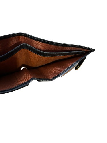 Artex Bifold Wallet Aniline Kid Leather Men Black Gold Snap Made In Australia - Picture 8 of 10