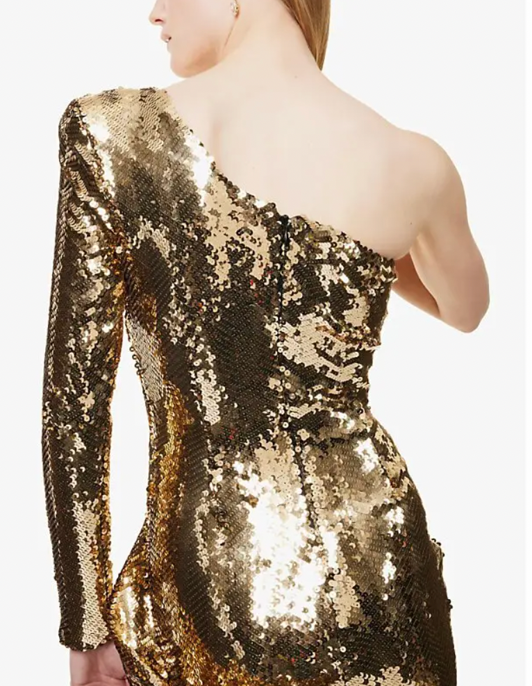 slim fit dress slacks Nadine Merabi | The Merabi Dress | Gold Sequin main image 0