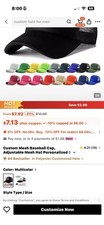 Custom Personalized Mens Baseball Cap, Adjust...