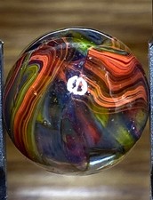 DAS/JABO WOW  TRANSPARENT RIBBONED OXBLOOD SWIRLED SHOOTER .69" M181