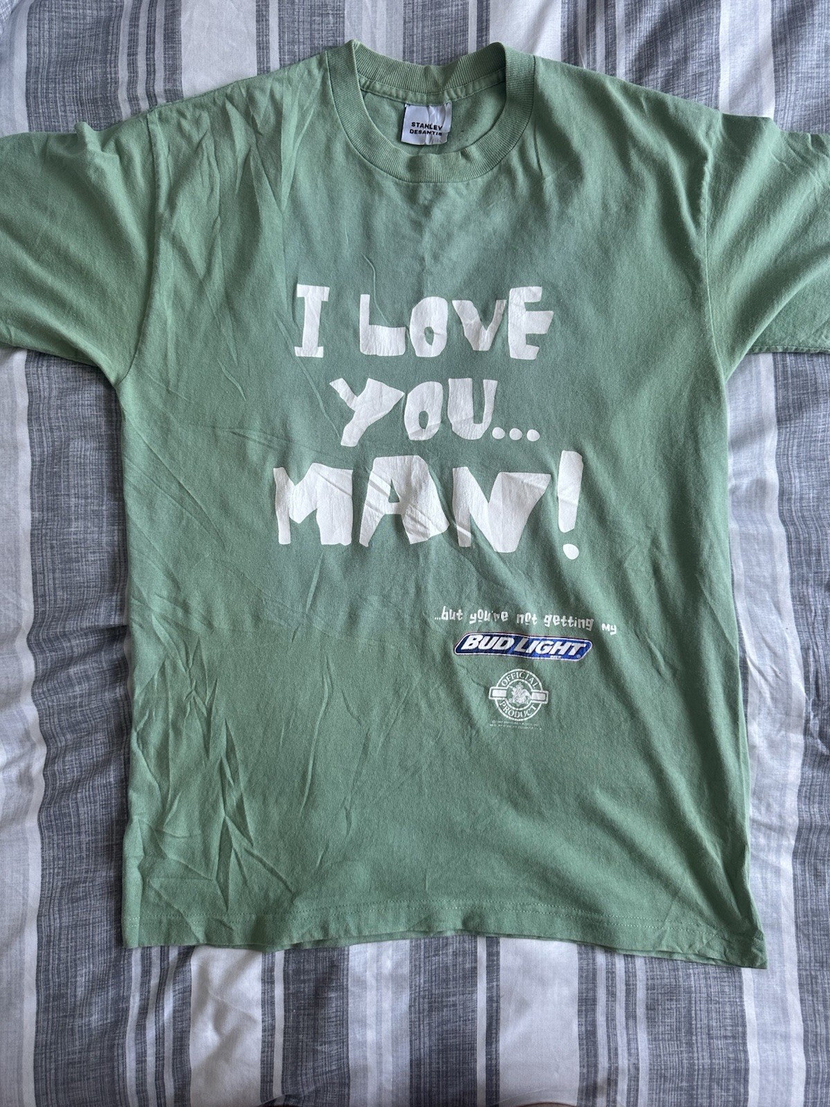 Vintage Bud Light Shirt Size L I Love You Man 1995 Green Annheuser Busc T-shirt