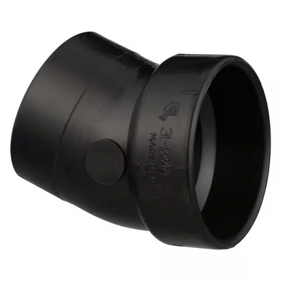 2 In. ABS DWV Hub X Spigot 22-1/2-Degree Street Elbow Fitting