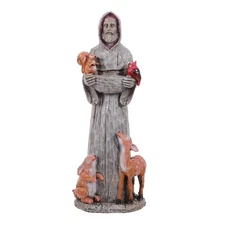 St. Garden Statue, Resin Bird Feeder, St. Statue for Outdoor Decor, 11.81 X 4...