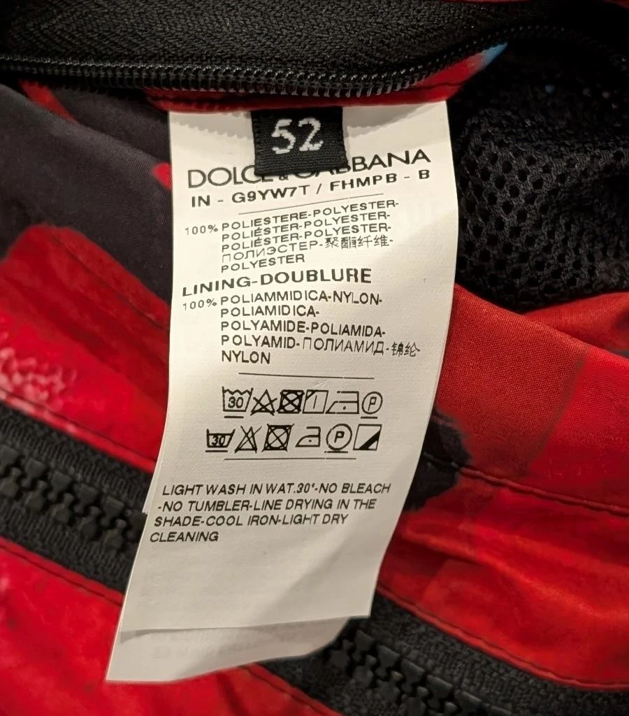 $1695 Mens Dolce Gabbana Allover Graffiti Print Windbreaker Jacket 52 US 42 - product detail image 7