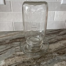 Vintage Glass, Atlas, Mason Jar, Chicken Feeder With Glass Base