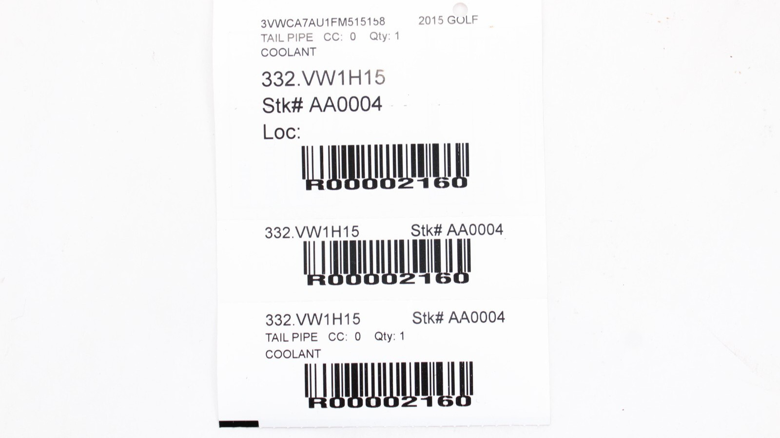 2015-2017 Volkswagen Golf MK7 2.0 TDI Radiator Coolant Hose Pipe Water Pump OEM