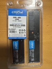Crucial 64GB DDR5 RAM Kit (2x32GB), 4800MHz CL40 Desktop Memory, UDIMM 288-Pin