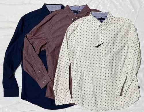 Tommy Hilfiger THFLEX Slim Fit Long Sleeve Shirts Mens XL Lot Of 3 (2/3 Are NWT)