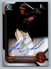 REGGIE CRAWFORD 2022 Bowman Chrome Draft Autograph On-Card AUTO Rookie RC. rookie card picture