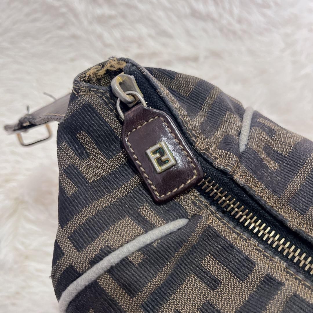 FENDI Zucca Vanity Hand Bag Pouch Brown FF Logo Women's Auth thumbnail 6
