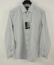 New Alfani Performance Stretch Easy Care Slim Dress Shirt Men's XL White Striped