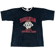 Vintage 90s Looney Tunes Tasmanian Devil Football Camp Youth Shirt Size Medium