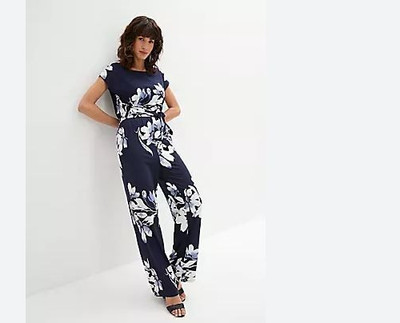 Freemans Floral Jumpsuit In Dunkelblau UK 18 (fm182-7)