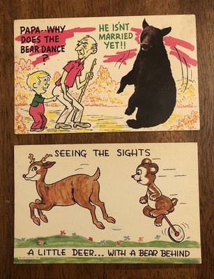 2 Humorous Postcards-Animal Humor (WP18)