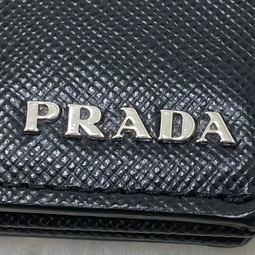 Prada Saffiano Leather Card Case Pass Case Black Leather thumbnail 18