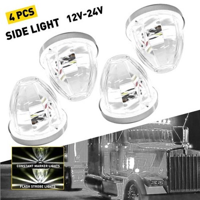 4X Watermelon Light Kits White Flash LED Truck Trailer Side Marker Lights EAH