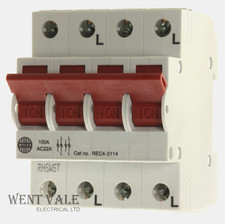 Wylex Isolator Range - REC4-3114 - 100a Four Pole Switch Disconnector New