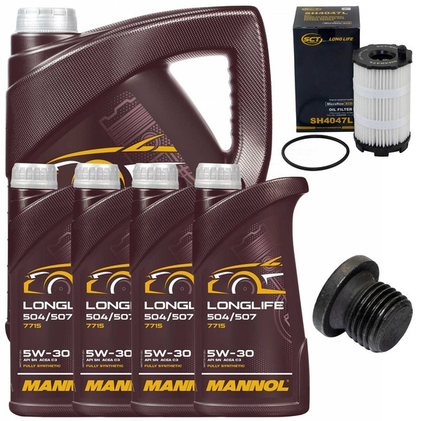 MotoröL Filter Set Mannol 5W30 API SN 9 Liter + Schraube FüR Audi A6 VW Touareg-image
