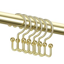 12 Pack Shower Curtain Hooks Rings, Double Sided Shower Hooks for 12pack Gold