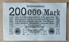 1923 germany 200 000 mark UNC HYPER INFLATION