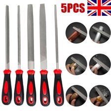 6" 150mm Heavy Duty Assorted Engineer Metal File 5Pc Set Anti Slip Soft Grip UK
