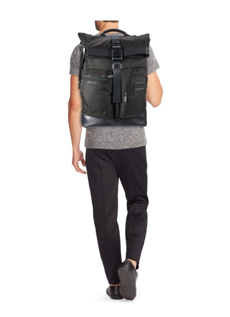 New Tumi Cypress Roll Top Backpack Unisex Travel Black Bag