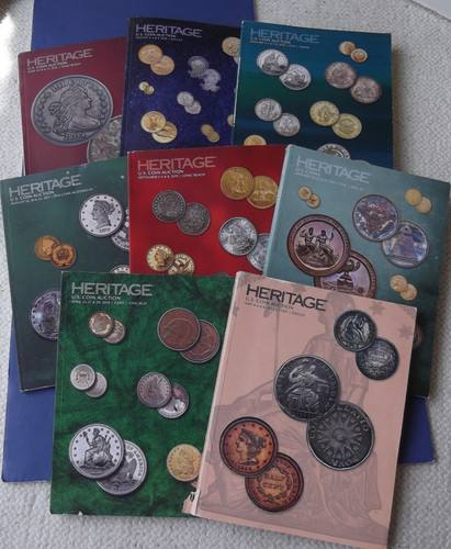 Eight 2018 to 2022 Heritage US Coin Auction Catalogs - Glossy Full Color