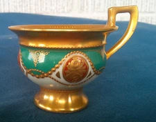 Dresden Demitasse Cup & Saucer Gold Encrusted