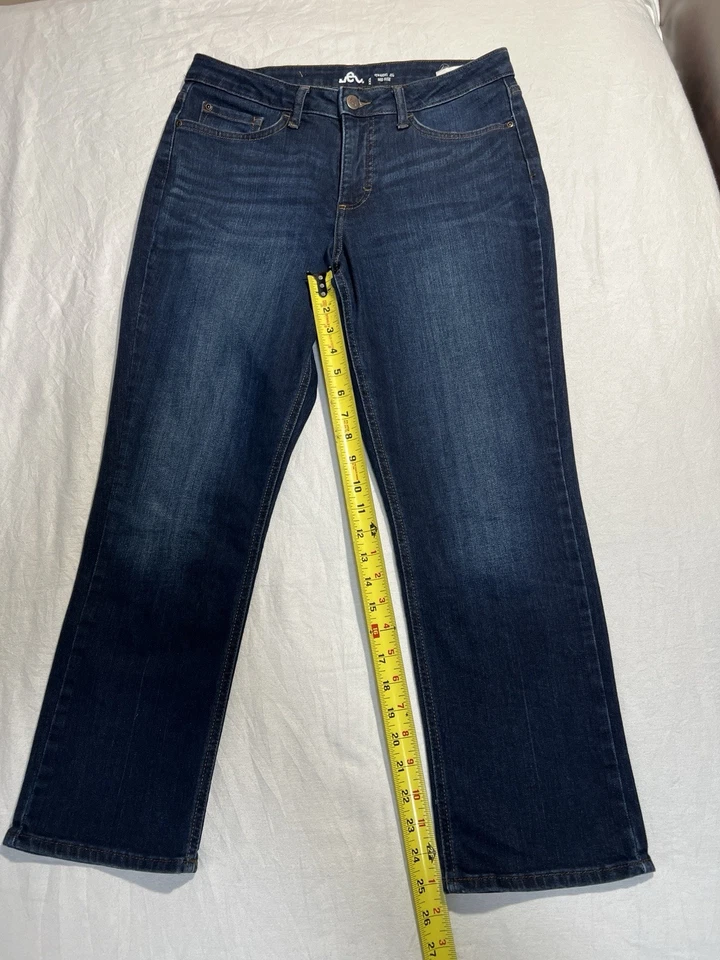 Pantalones de mezclilla Lee Classic Fit para mujer talla 8 azul tiro medio pierna recta 5 bolsillos Foto 2 de 4