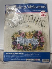 NOS Dimensions "Welcome Friends"  Friends Bouquet  COUNTED Cross Stitch Kit