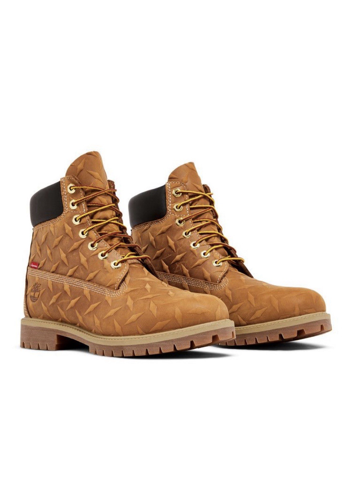 Supreme x Timberland 6 Inch Premium Waterproof Boot Diamond Plate - Wheat 10.5
