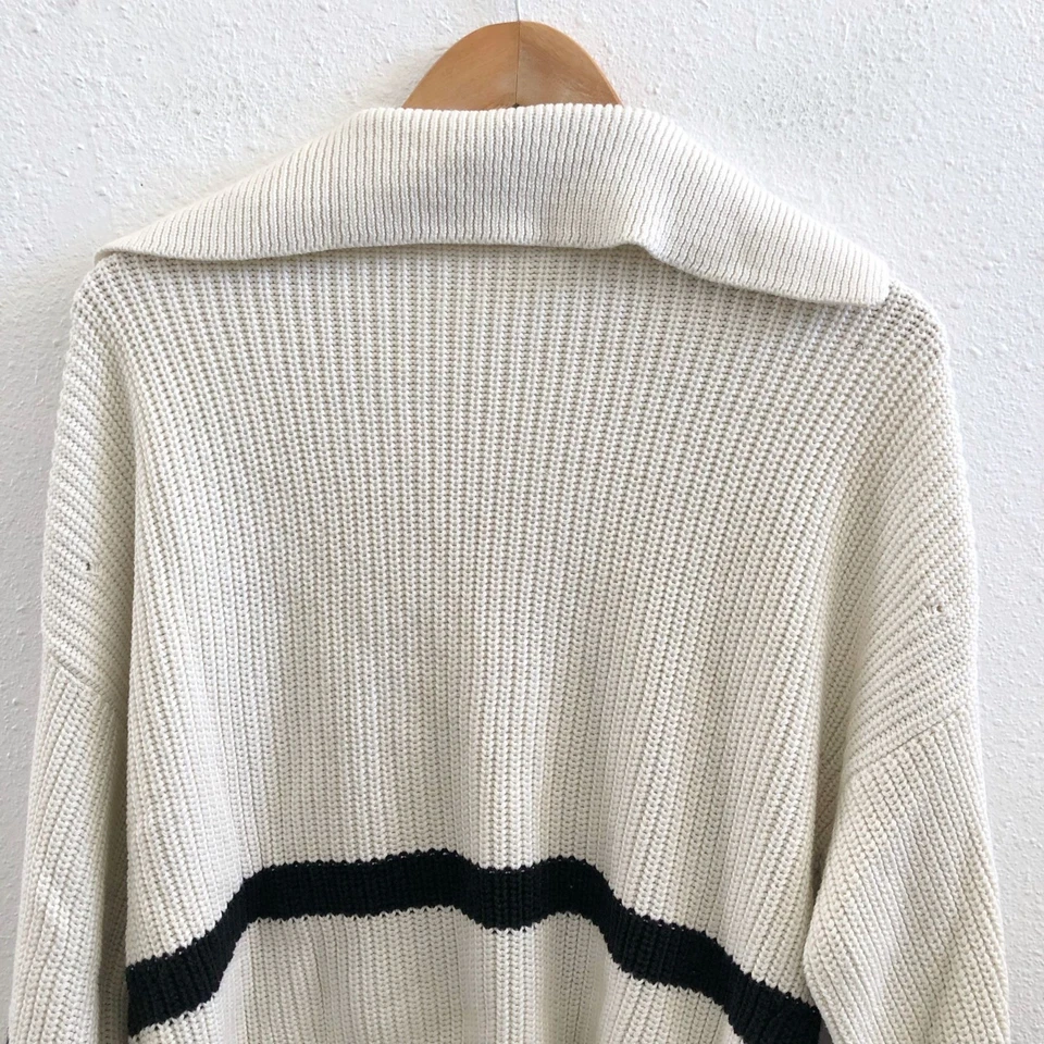 MASSIMO DUTTI Modal/ Cotton Blend Collared Relaxed Fit Sweater Size Small - Image 3 of 4