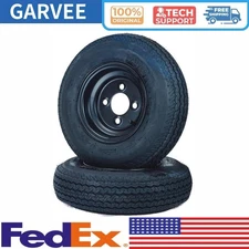 2-Pack Trailer Tire on Rim 4.80-8 480-8 4.80x8 Trailer Tires and 4 Lug on 4 in