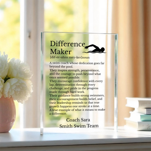 Swim Coach Difference Maker Plaque - Picture 2 of 6