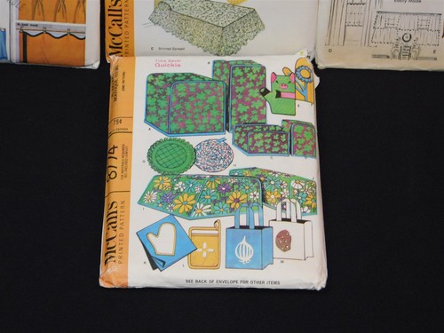 LOT Vtg 1950s 60s Home Decor Sewing Patterns Kitchen Bed Covers Curtains UNCUT - Picture 2 of 4