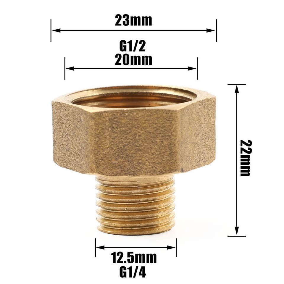 Brass G 1/2 Female To G 1/4 Male Pipe Reducer Threaded Adapter Fitting ...