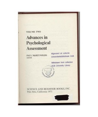 Advances in Psychological Assessment