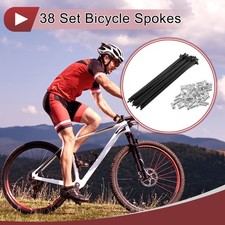 38 set 14G Bicycle Spoke 131 mm 14G Bike Wheel Spoke Carbon Steel Black