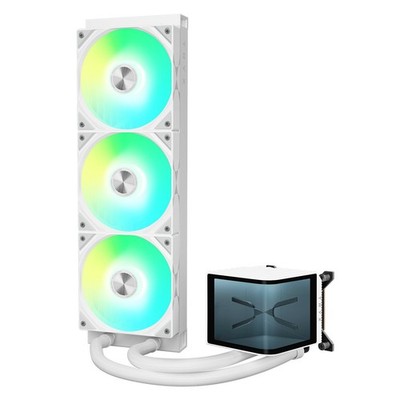 TRYX PANORAMA 360 ARGB WHITE V1 L-SHAPED AMOLED SCREEN LIQUID COOLER