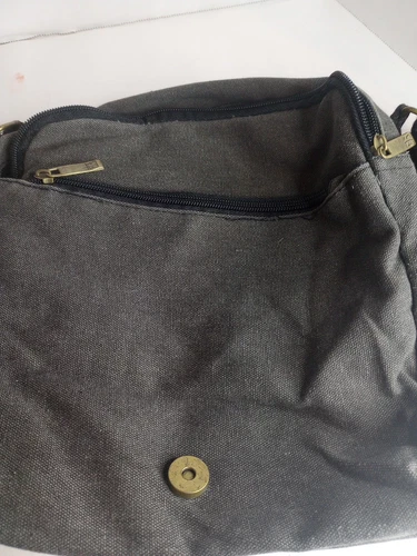 Robin Ruth Black With British Flag Canvas Messenger Crossbody Bag Shoulder Strap - Picture 8 of 8