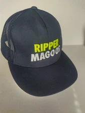 Vtg Ripper Magoos Drinking Trucker Hat Black SnapBack Cap Embroidered 