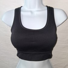 All in Motion Women's Medium Black Seamless Light Support Racerback Sports Bra