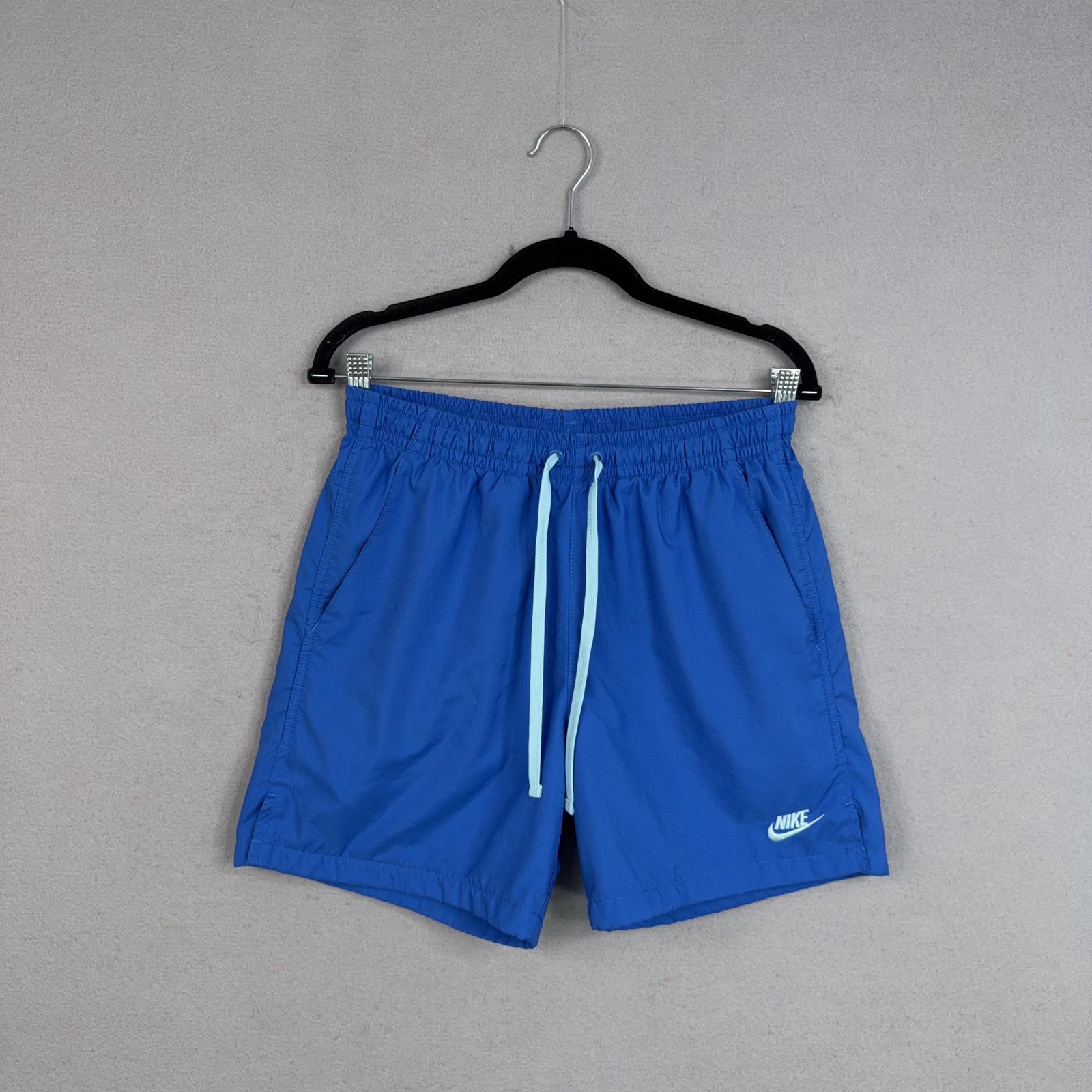 Nike Swim Shorts Mens Small Blue Mesh Lined Trunks Drawstring Back Pocket