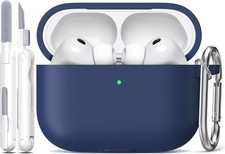 Soft Silicone Protective Case Cover for Apple AirPods Pro 3rd Generation, Midnig