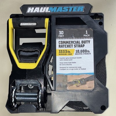HAUL-MASTER 30ft Commercial Duty Ratchet Strap 3333lb WLL 10000lb Break 58651